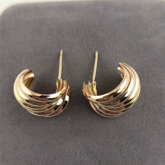 ⚡️Host Pick⚡️Gorgeous 14K Tri Color Gold Earrings - Picture 3 of 6
